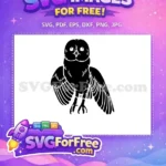Free Barn Owl Silhouette Free Wide Wings Halloween Free SVG - Instant Download