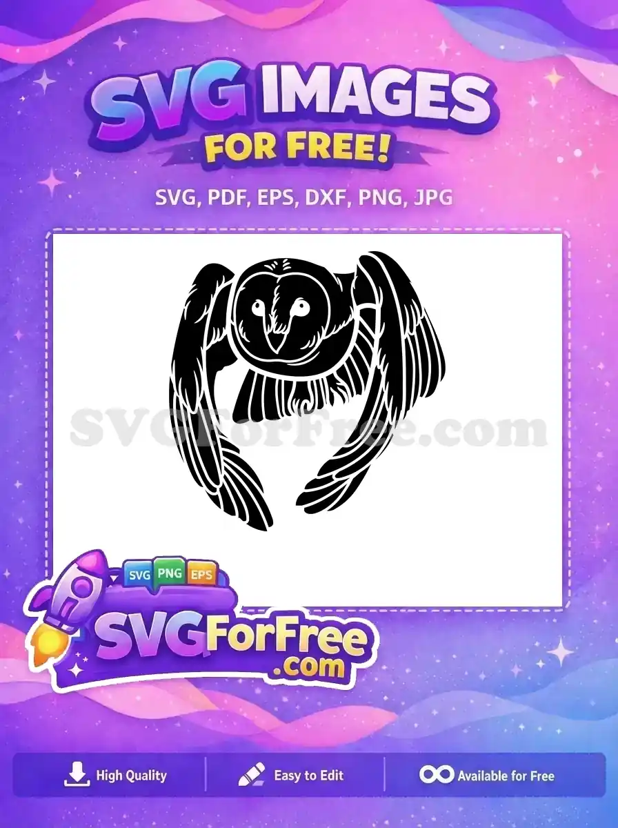 Free Detailed Wings Free Barn Owl Silhouette Free SVG