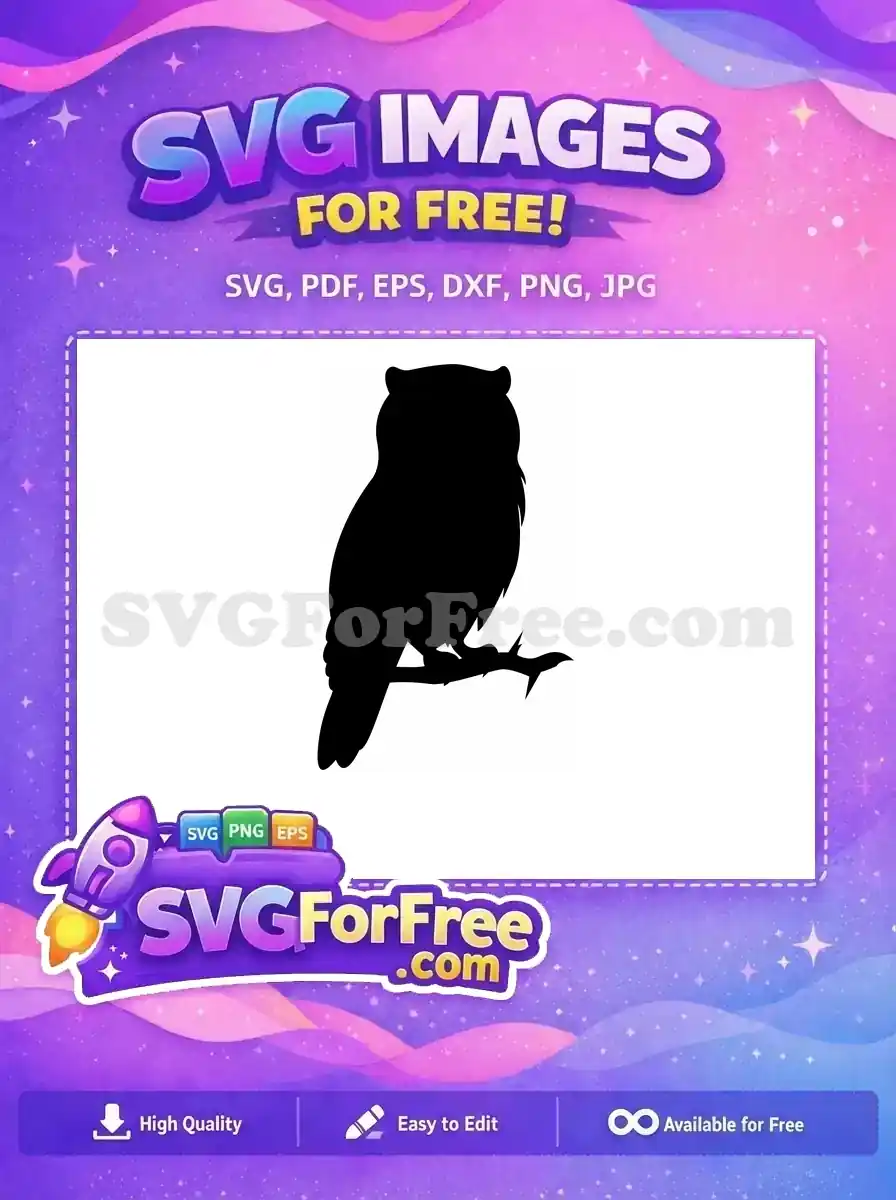 Free Simple Owl Free Bird Silhouette Design Free SVG 3