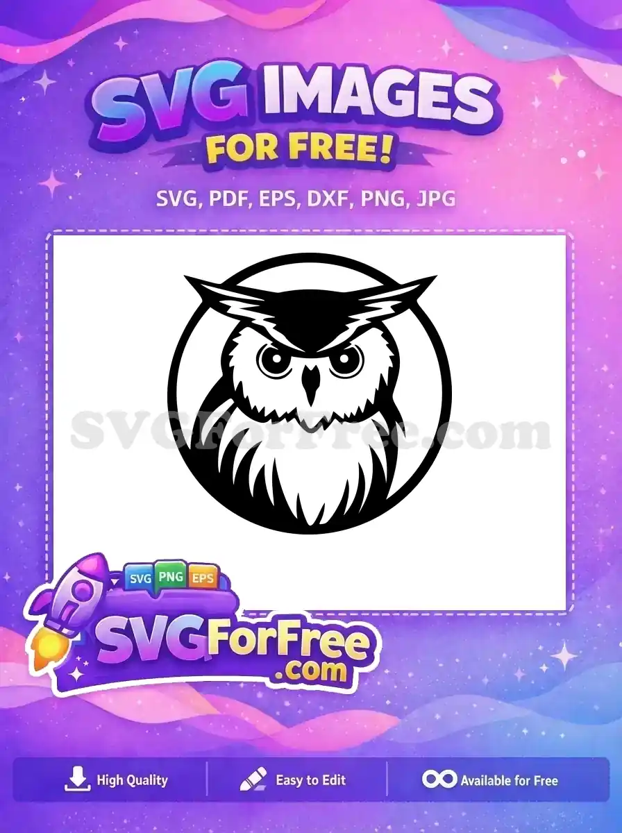 Free Sharp Eyes Free Feathered Chest Owl Free SVG