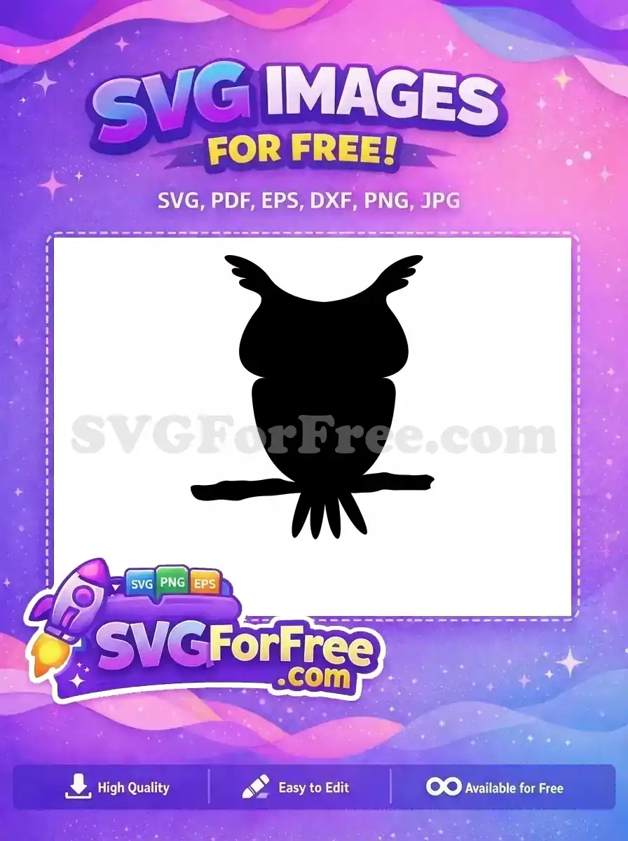 Free Detailed Wing Free Silhouette Owl Free SVG 2