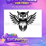 Free Flying Owl Free Night Scene Silhouette Free SVG - Instant Download