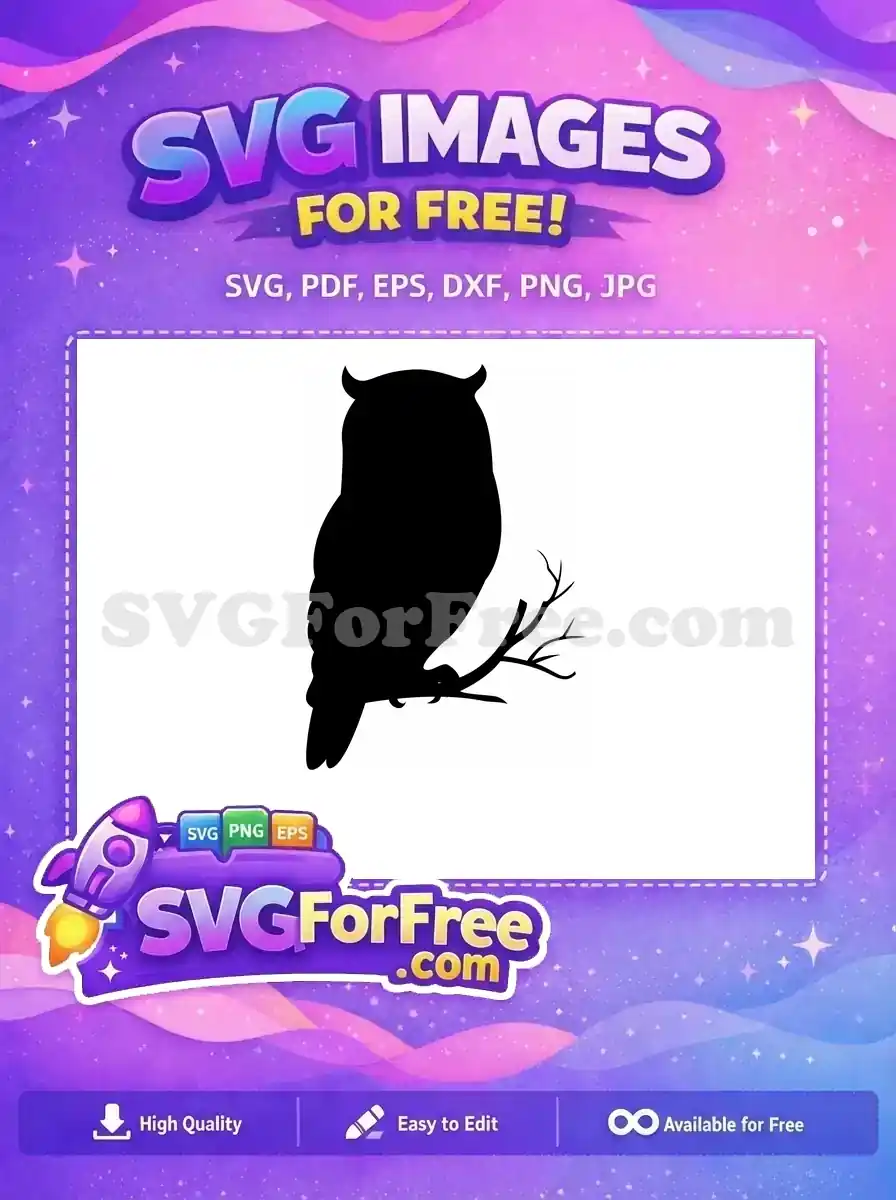 Free Detailed Bird Free Owl Silhouette Design Free SVG 15