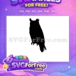 Free Detailed Wings Free Black Silhouette Owl Design Free SVG 2 - Instant Download