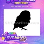 Free Barn Owl Silhouette Free Bird Shape Dark Free SVG - Instant Download