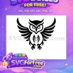 Free Detailed Wings Free Sharp Eyes Owl Silhouette Free SVG - Instant Download
