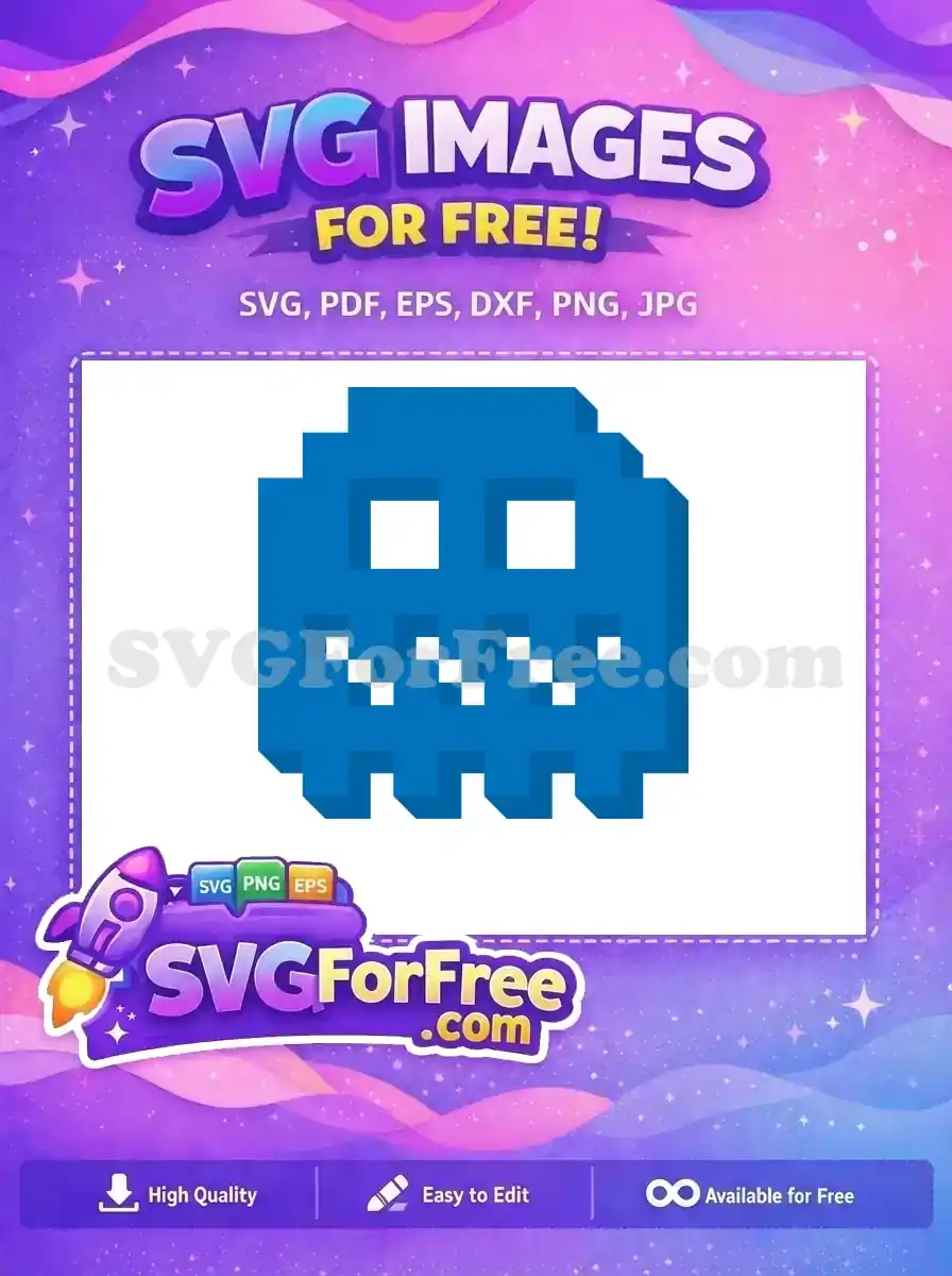Free Pixelated Inky Free Ghost Pacman Movie Free SVG