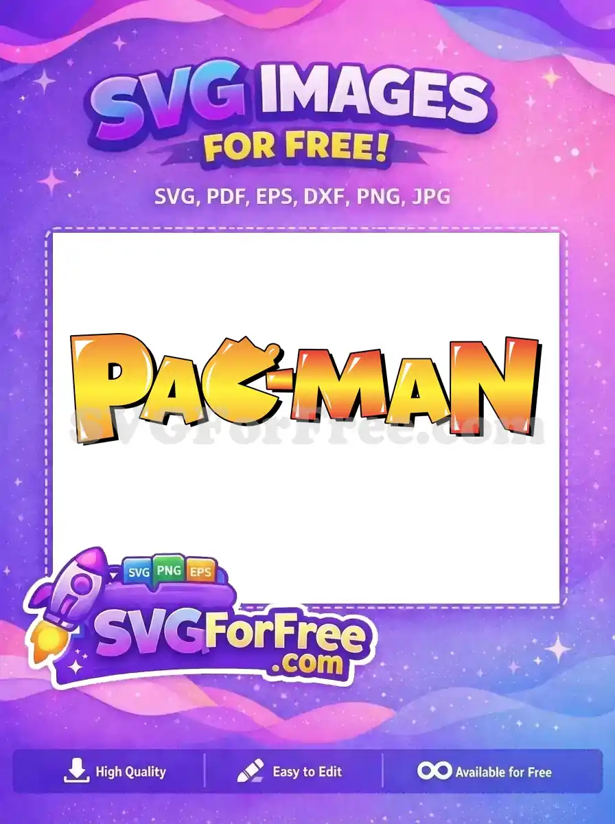 Free Yellow Orange Gradient Free Pac-Man Character Classic Arcade Game Free SVG
