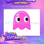 Free Pink Ghost Free Big Eyes Pacman Free SVG - Instant Download