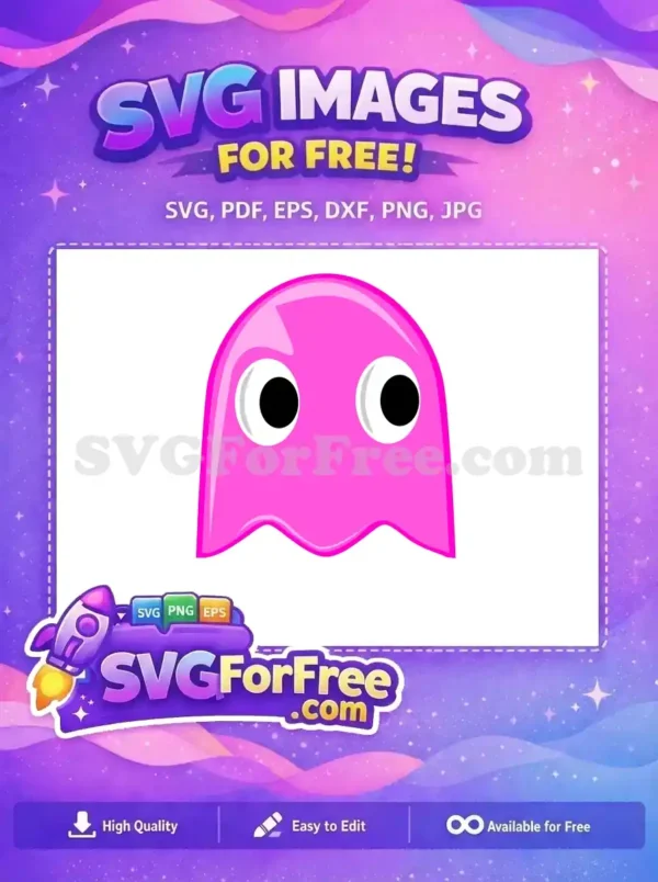 Free Pink Ghost Free Big Eyes Pacman Free SVG