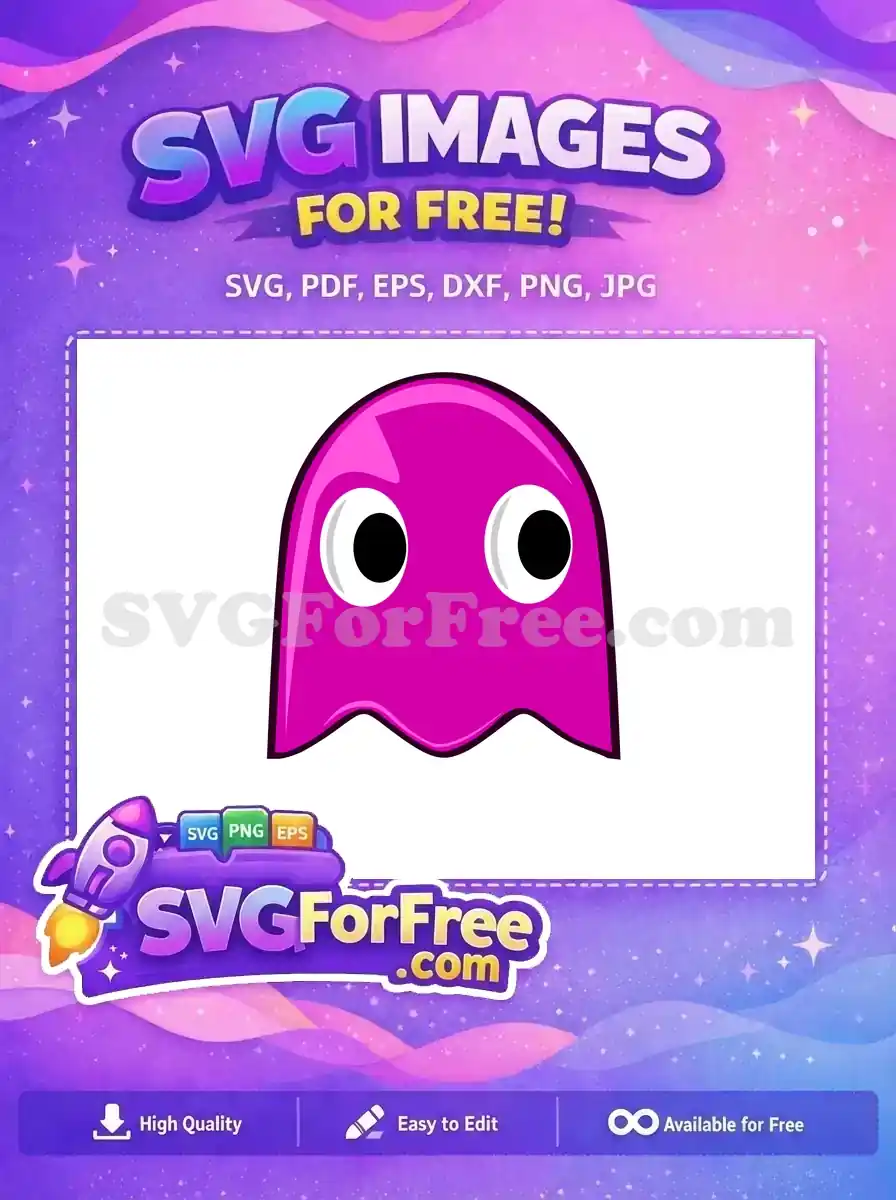 Free Magenta Ghost Big Eyes Free Pacman Free SVG