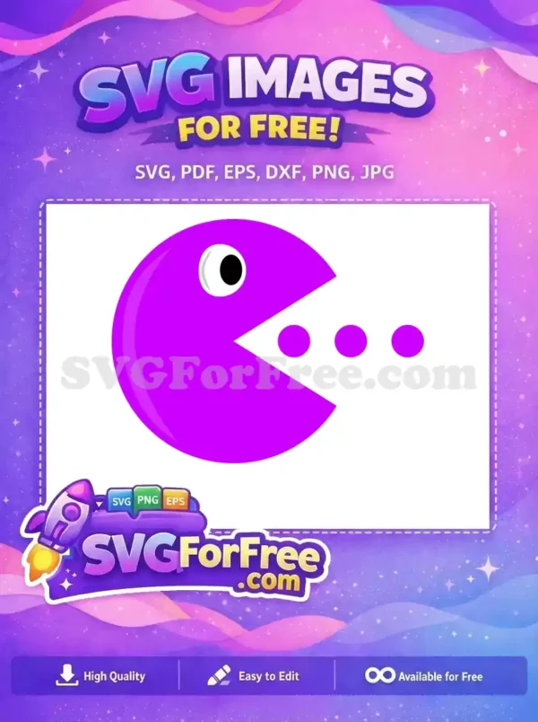 Free Purple Pacman Free Chasing Dots Pacman Free SVG