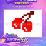 Free Pixelated Cherries Free Red Fruit Pacman Free SVG - Instant Download