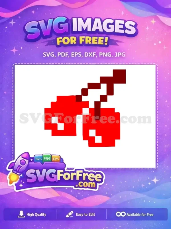 Free Pixelated Cherries Free Red Fruit Pacman Free SVG
