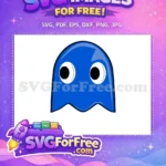 Free Blue Ghost Big Eyes Free Pacman Character Free SVG - Instant Download