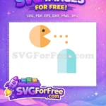Free Orange Pacman Free Blue Ghost Pacman Free SVG - Instant Download