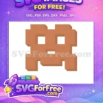 Free Brown Pixelated Monster Free Arcade Pacman Free SVG - Instant Download