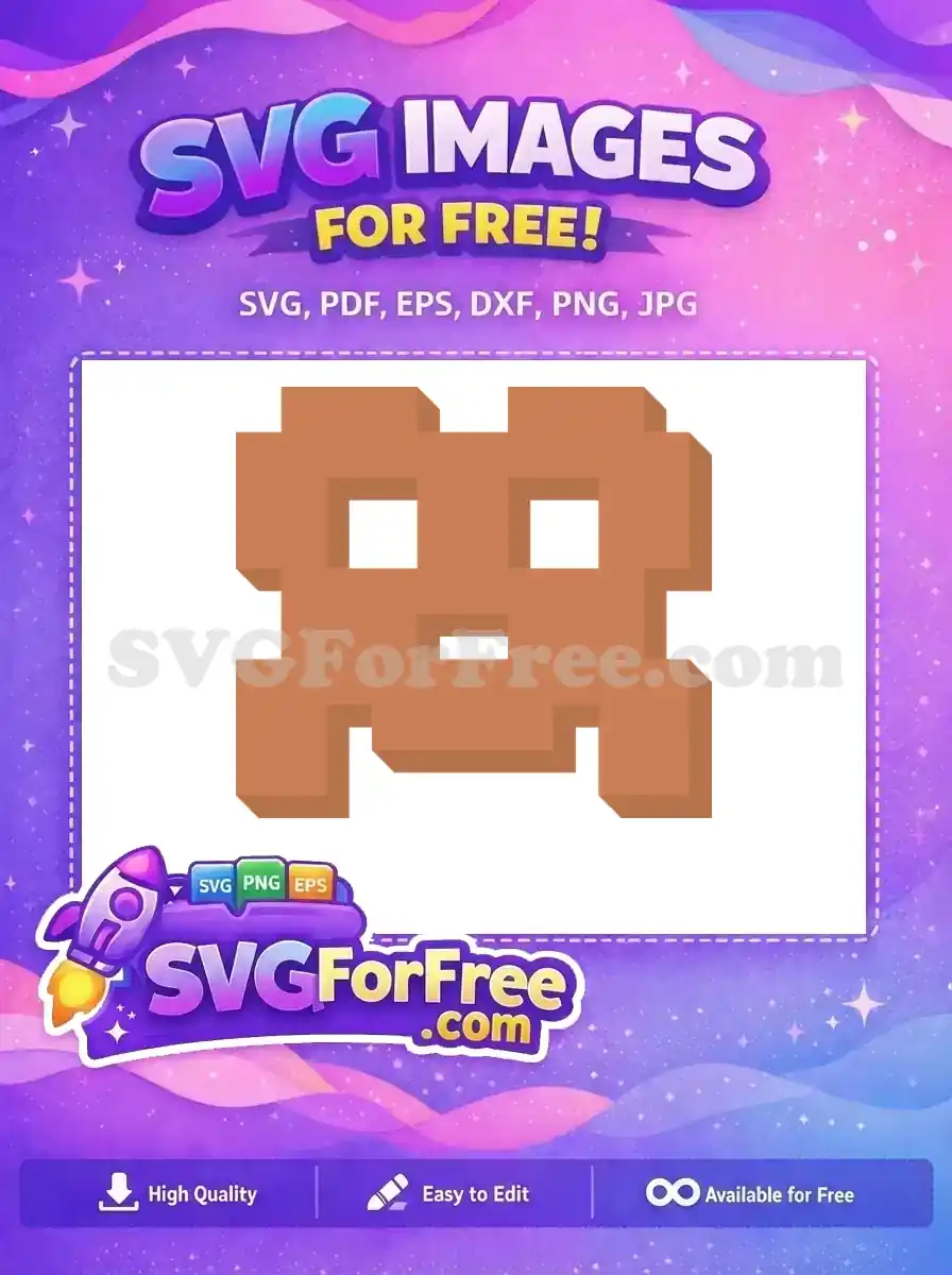 Free Brown Pixelated Monster Free Arcade Pacman Free SVG