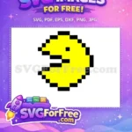 Free Pixelated Yellow Free Pacman Arcade Free SVG - Instant Download