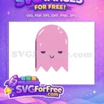 Free Pink Ghost Free Sleepy Eyes Pacman Free SVG - Instant Download