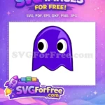 Free Purple Ghost Free Big Eyes Pacman Free SVG - Instant Download