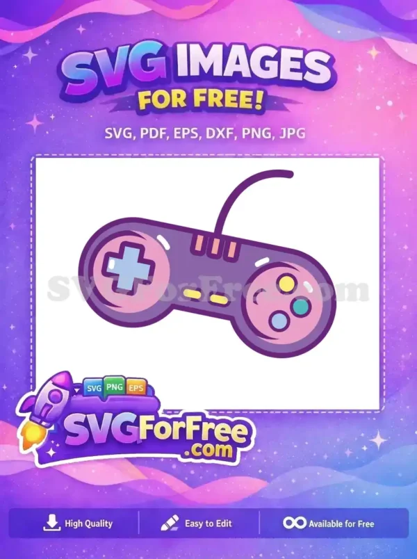 Free Purple Pink Gamepad Free Pacman SVG Retro Free SVG