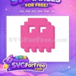 Free Pixelated Pink Ghost Free Inky Pacman Free SVG - Instant Download