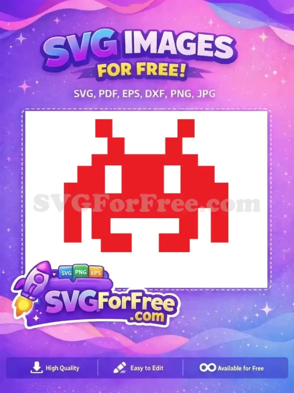 Free Pixelated Red Alien Free Eighties Arcade Pacman Free SVG