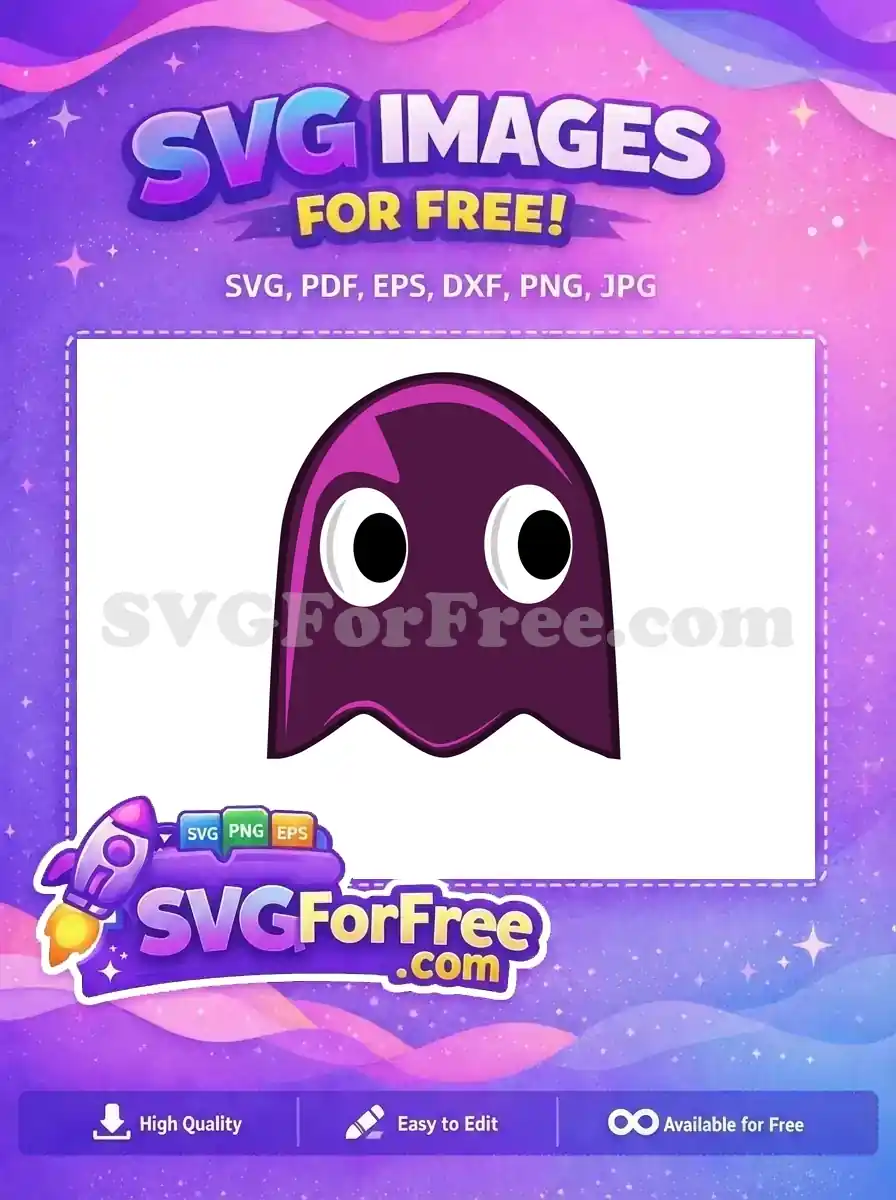 Free Purple Ghost Free Round Eyes Pacman Free SVG