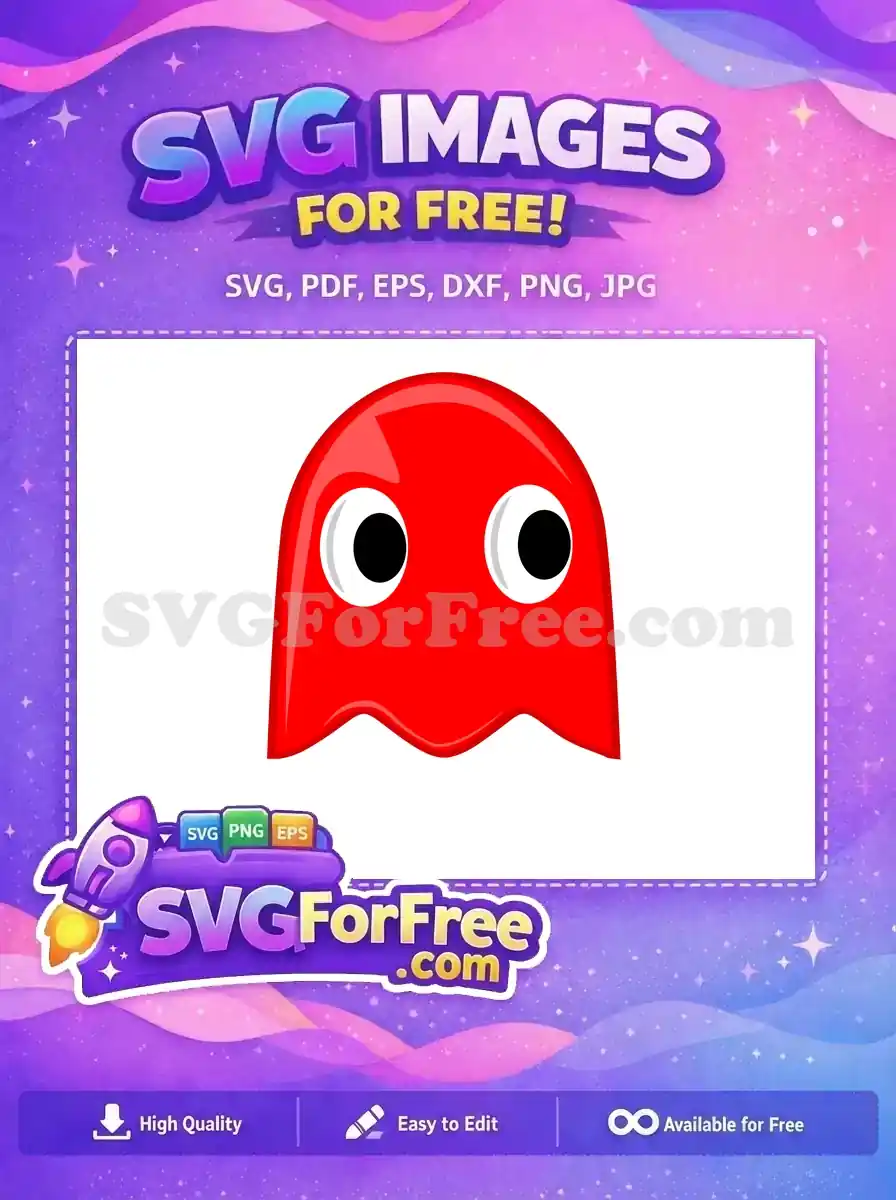 Free Red Ghost Free Big Eyes Pacman Free SVG 2
