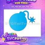 Free Blue Bomb Free Lit Fuse Pacman Free SVG - Instant Download