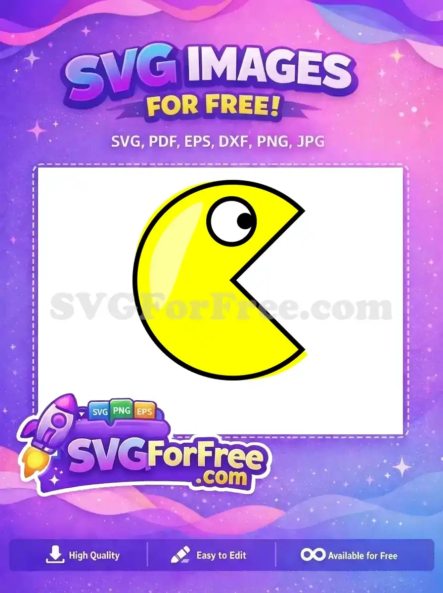 Free Yellow Pacman Free Retro Arcade Pacman Free SVG