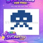Free Blue Pixel Ghost Free Pacman Character Free SVG - Instant Download