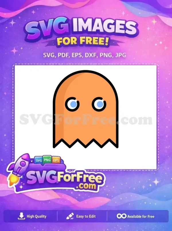 Free Orange Ghost Free Blue Eyes Pacman Free SVG 2