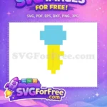 Free Blue Ghost Free Pacman Pixelated Character Free SVG - Instant Download
