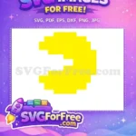 Free Pixel Yellow Pacman Free Classic Arcade Free SVG - Instant Download