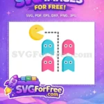 Free Yellow Pacman Free Colorful Ghosts Classic Arcade Free SVG - Instant Download