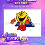 Free Winking Pacman Free Superhero Cape Pacman Free SVG - Instant Download