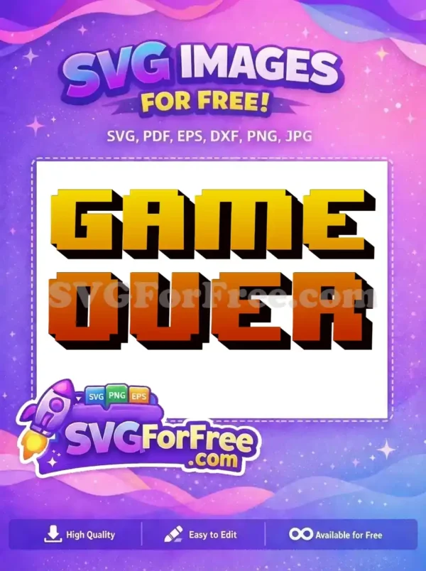 Free Yellow Orange Text Free Pixelated Game Over Free SVG Free Yellow Orange Text Free Pixelated Game Over Free SVG