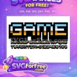 Free Pixelated Blue-Orange Font Free Game Title Free SVG - Instant Download