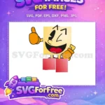 Free Thumbs Up Free Square Pacman Character Free SVG - Instant Download