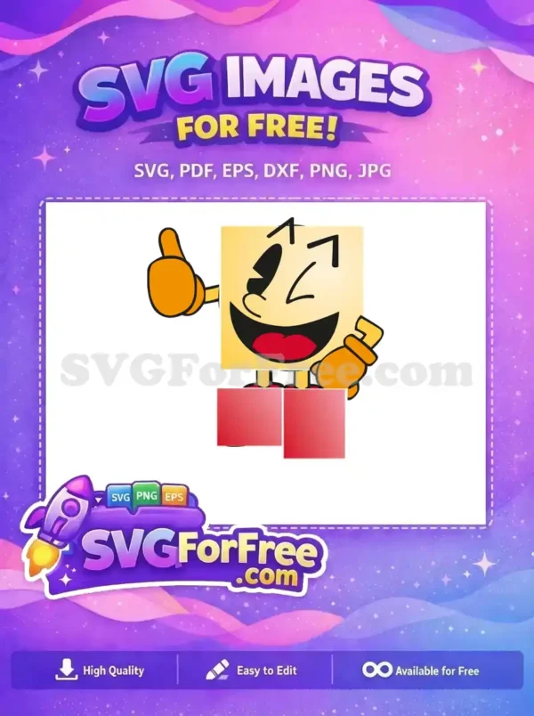Free Thumbs Up Free Square Pacman Character Free SVG