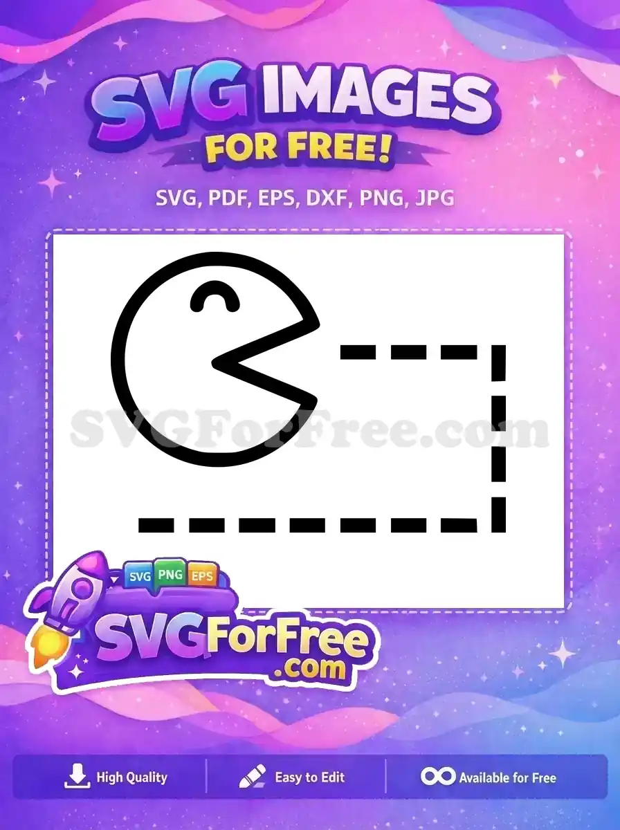 Free Minimalist Pacman Free Simple Maze Pacman Free SVG