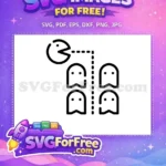 Free Round Character Free Chasing Ghosts Pacman Free SVG - Instant Download