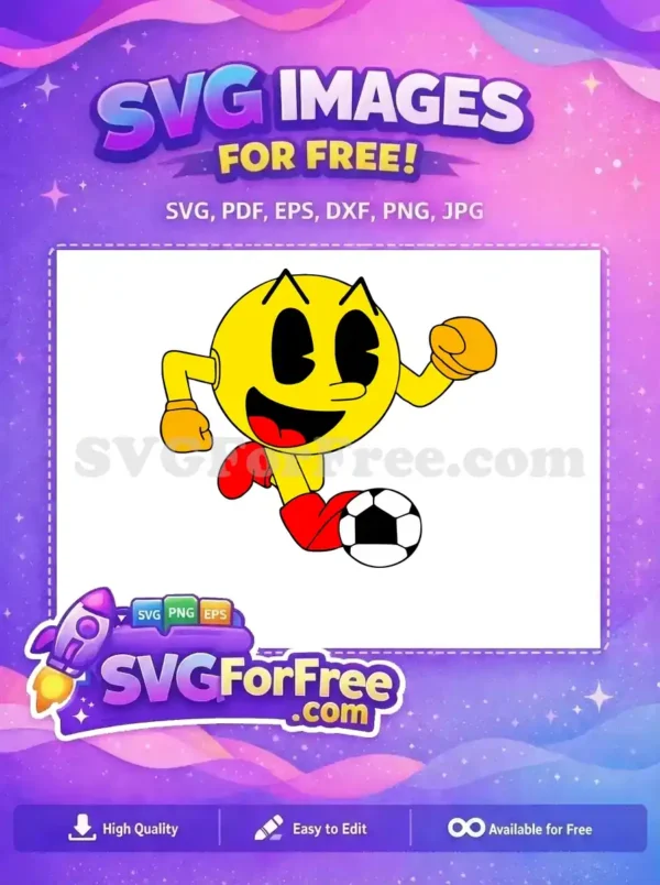 Free Yellow Pacman Free Soccer Player Pacman Free SVG