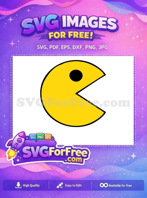 Free Simple Pacman Free Yellow Arcade Character Free SVG