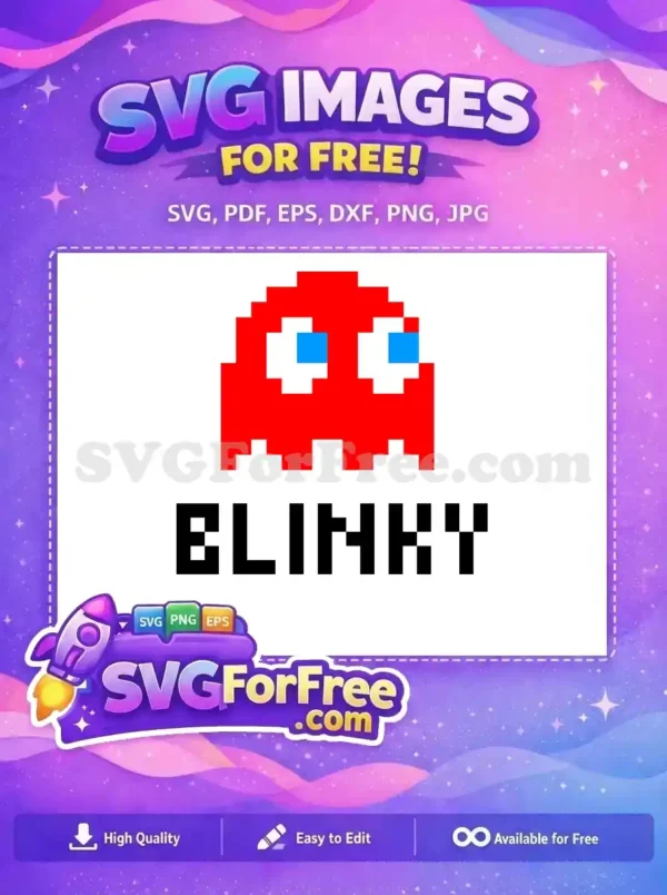 Free Red Blinky Ghost Free Blue Eyes Pacman Free SVG