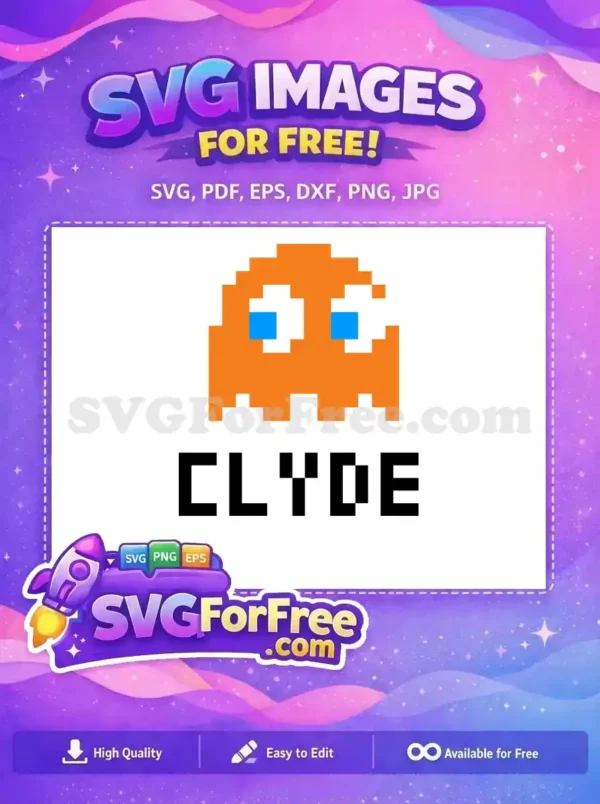 Free Orange Clyde Ghost Free Blue Eyes Pacman Free SVG