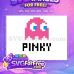 Free Pink Ghost Blue Eyes Simple Pacman Free Game Free SVG - Instant Download