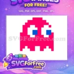 Free Pink Pixel Ghost Free Blue Eyes Pacman Free SVG - Instant Download